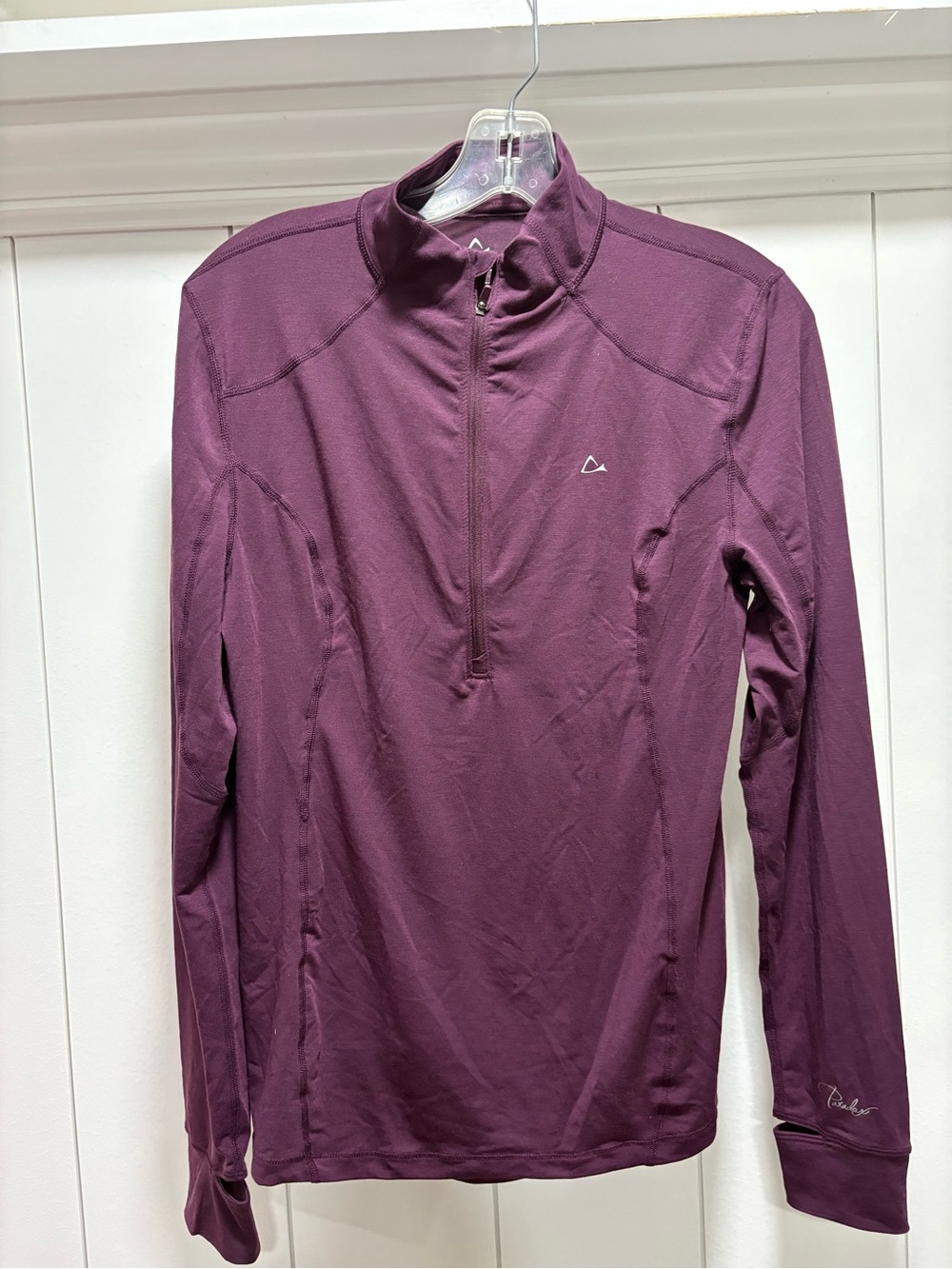 Paradox Women's 1/4 Zip Merino Wool Blend Base Layer Top Size Medium Purple